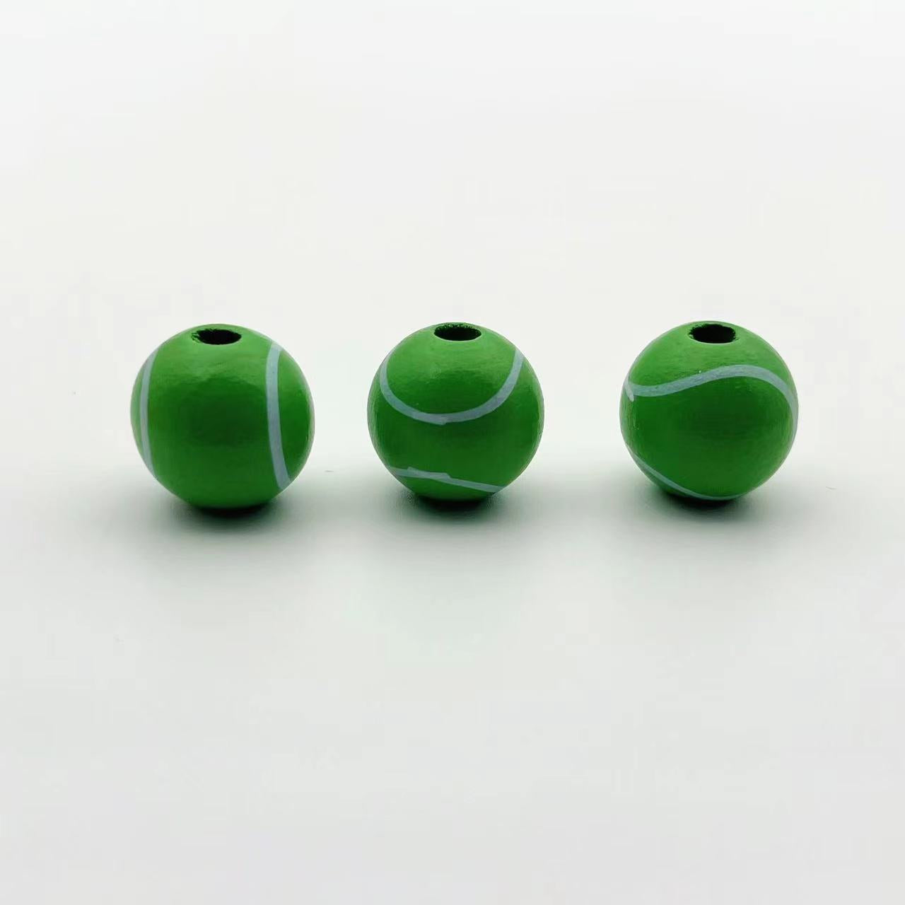 Wholesale Ball Series Printed Wooden Beads